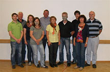 Gründungsversammlung der Dorfgemeinschaft Rügheim; Foto der Vorstandschaft